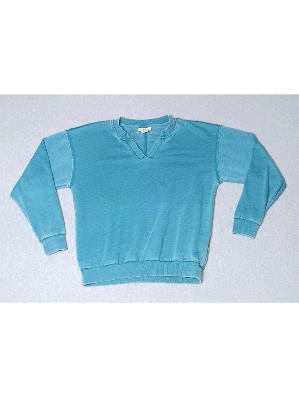 Ariat Pullover Sweat Shirt Sweater Womens Size Small Blue Distressed Vneck